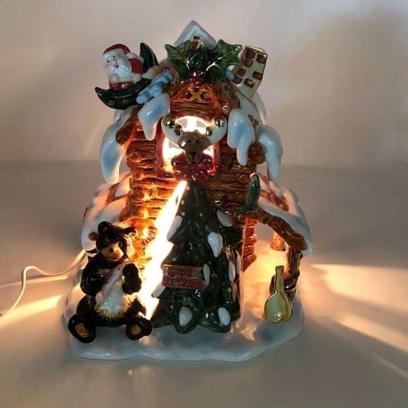 𝅺GRANDEUR Noel Lighted Christmas Holiday House Gone Fishing Collectors in box - Picture 2 of 11